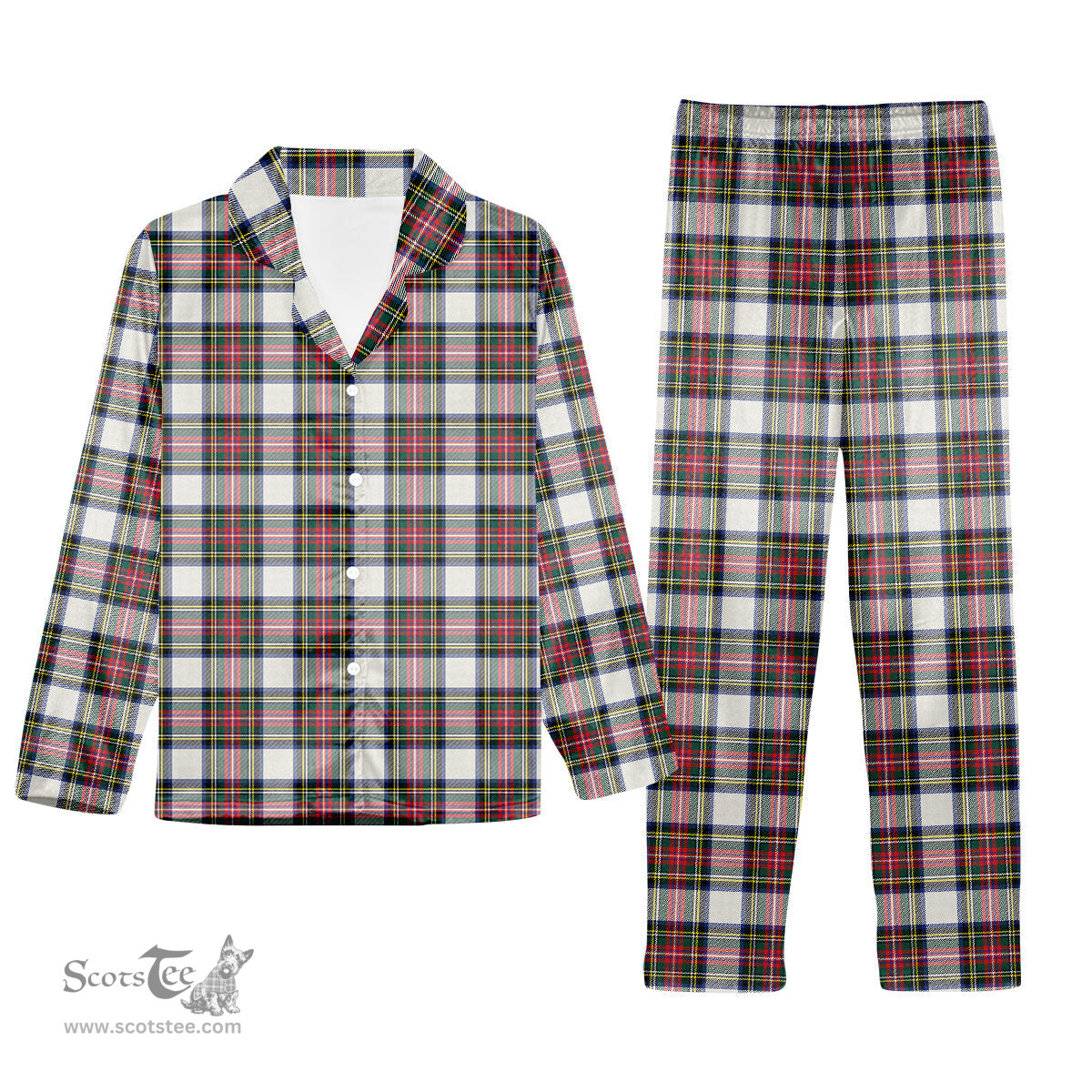 ScotsTee Shop Scottish Stewart Dress Modern Tartan Pajama Satin Velvet Flannel Pajama Set