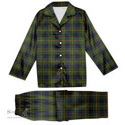 ScotsTee Shop Scottish Reid Green Tartan Pajama Satin Velvet Flannel Pajama Set