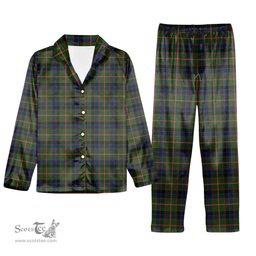 ScotsTee Shop Scottish Reid Green Tartan Pajama Satin Velvet Flannel Pajama Set