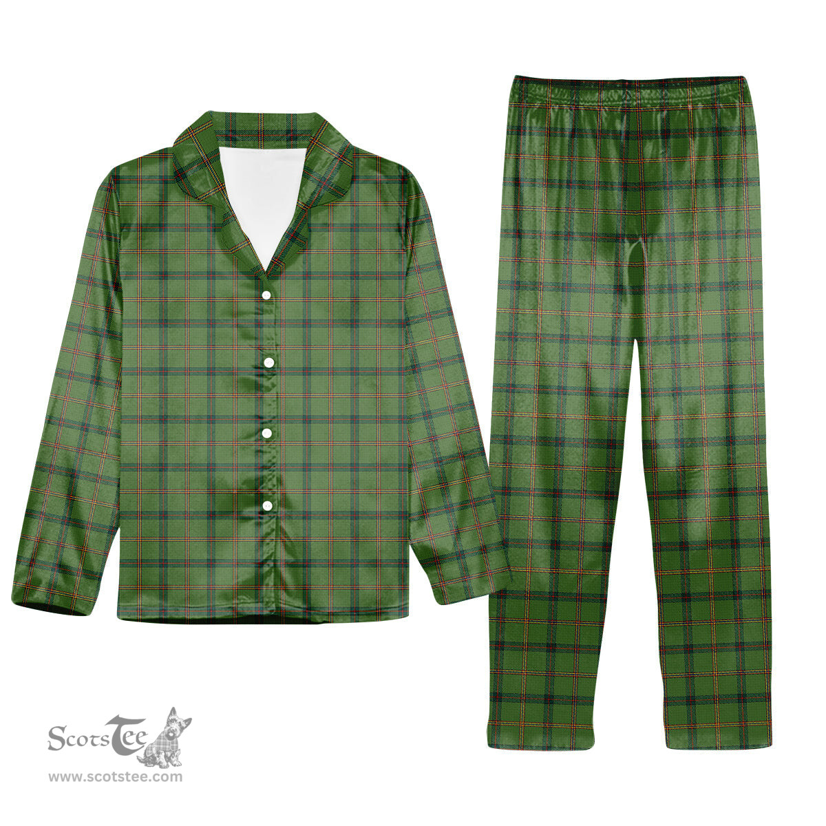 ScotsTee Shop Scottish Strachan Hunting Tartan Pajama Satin Velvet Flannel Pajama Set