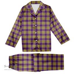 ScotsTee Shop Scottish Sheena Christie Commemorative Tartan Pajama Satin Velvet Flannel Pajama Set