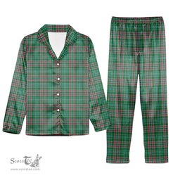 ScotsTee Shop Scottish Ralston USA Ancient Tartan Pajama Satin Velvet Flannel Pajama Set