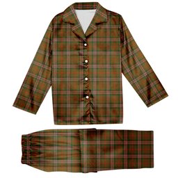 ScotsTee Shop Scottish Scott Brown Modern Tartan Pajama Satin Velvet Flannel Pajama Set