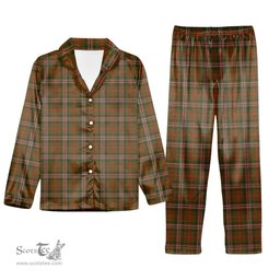 ScotsTee Shop Scottish Scott Brown Modern Tartan Pajama Satin Velvet Flannel Pajama Set