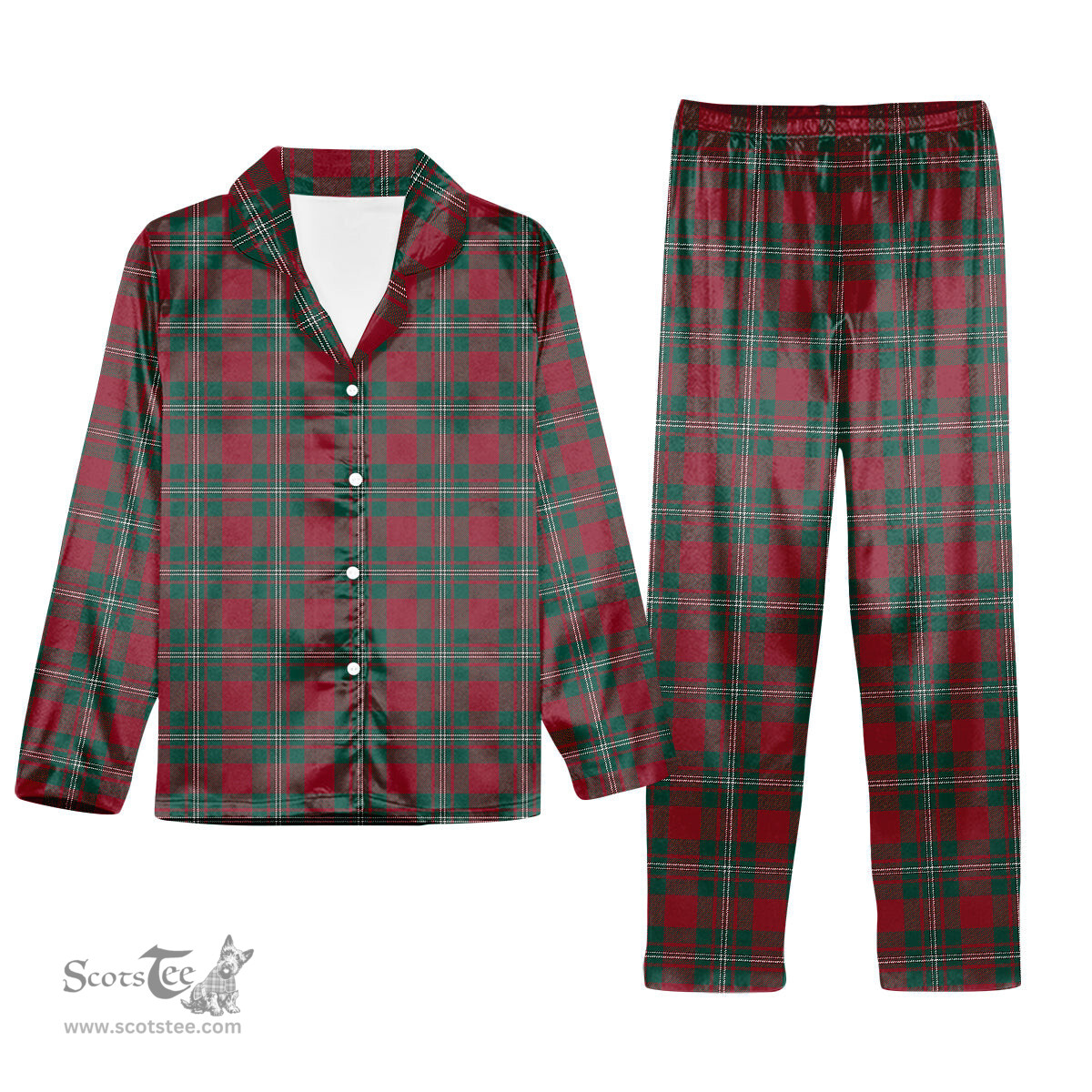 ScotsTee Shop Scottish Strange Modern Tartan Pajama Satin Velvet Flannel Pajama Set