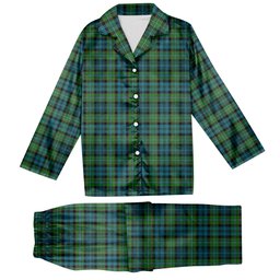 ScotsTee Shop Scottish Sempill Ancient Tartan Pajama Satin Velvet Flannel Pajama Set