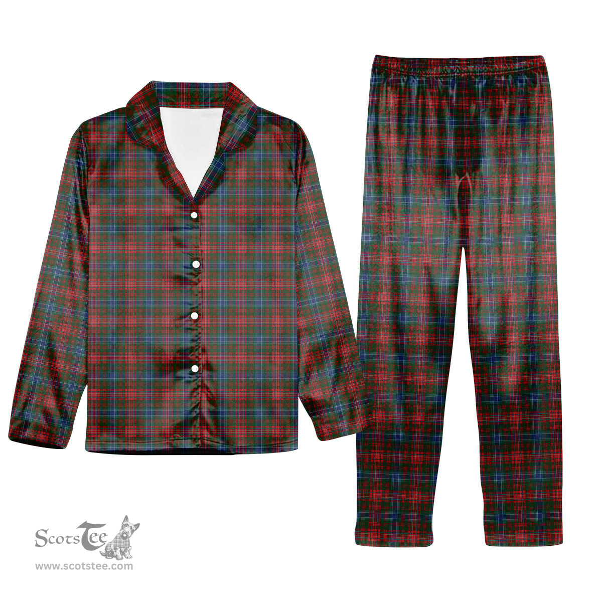 ScotsTee Shop Scottish Wilson Janet 2 Tartan Pajama Satin Velvet Flannel Pajama Set