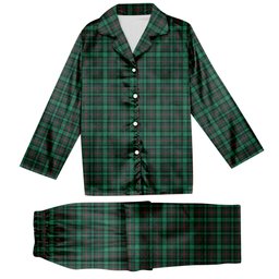 ScotsTee Shop Scottish Ross Hunting Modern Tartan Pajama Satin Velvet Flannel Pajama Set