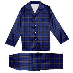 ScotsTee Shop Scottish Swan Tartan Pajama Satin Velvet Flannel Pajama Set