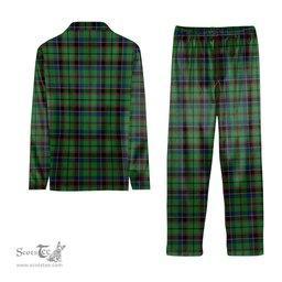 ScotsTee Shop Scottish Stevenson Green Tartan Pajama Satin Velvet Flannel Pajama Set