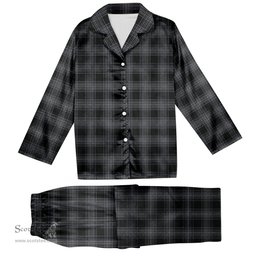 ScotsTee Shop Scottish Stewart Mourning Originaux Ancient Clan Tartan Pajama Satin Velvet Flannel Pajama Set