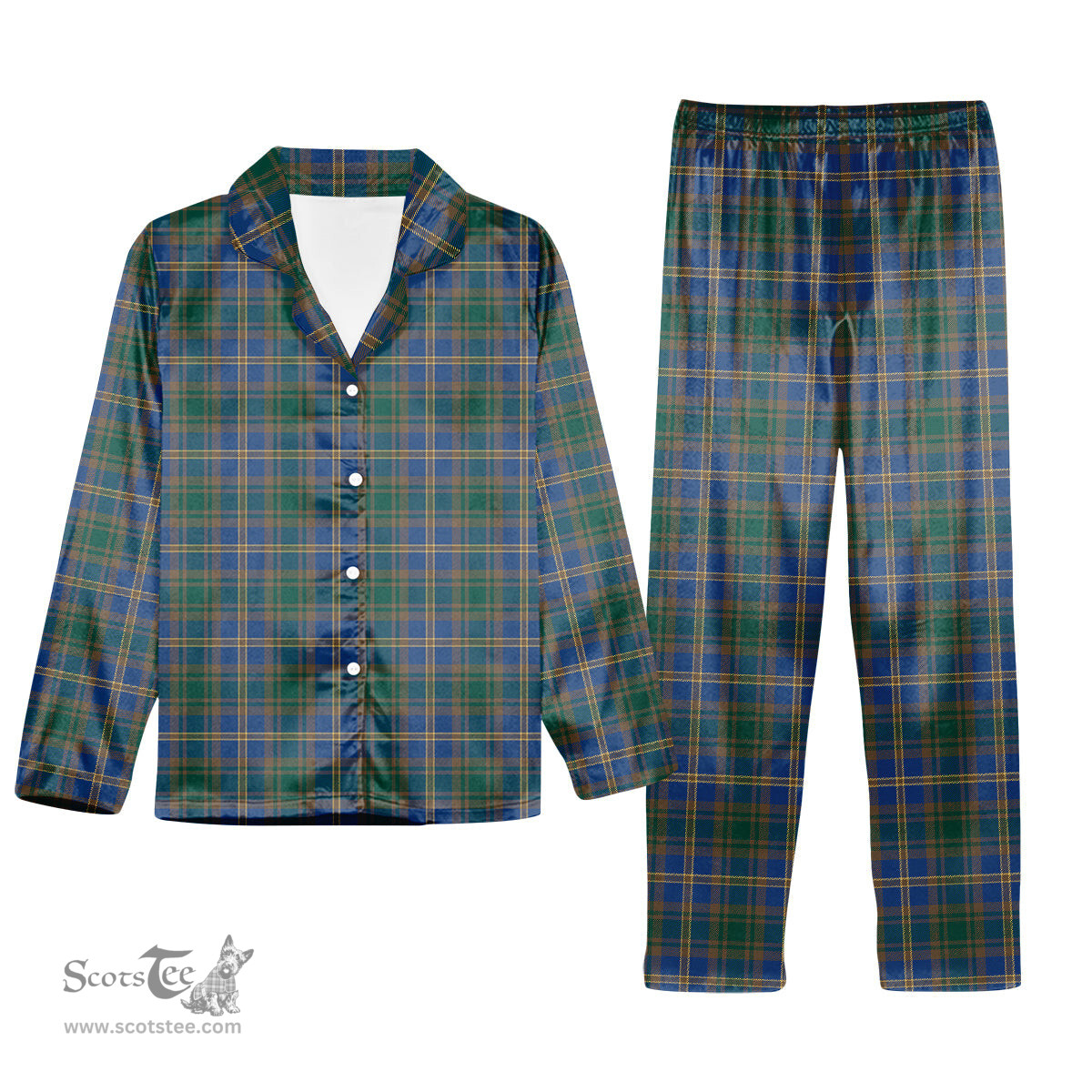 ScotsTee Shop Scottish Strange of Balkaskie Modern Tartan Pajama Satin Velvet Flannel Pajama Set
