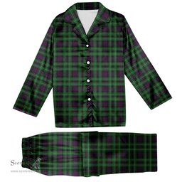 ScotsTee Shop Scottish Wilsons 064 2 Tartan Pajama Satin Velvet Flannel Pajama Set