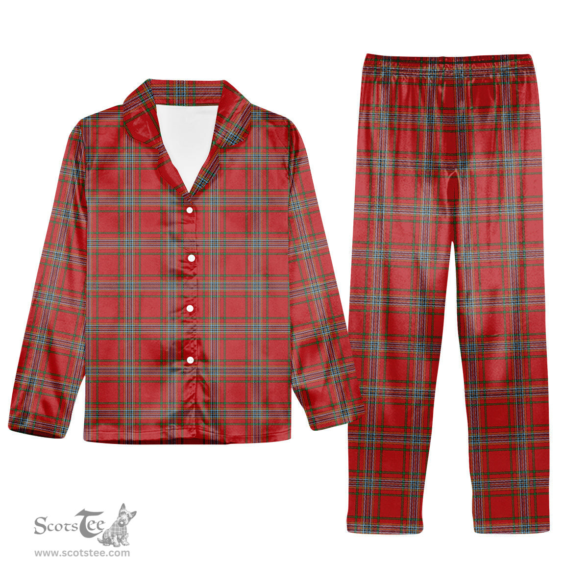 ScotsTee Shop Scottish Year of the Rat, The Tartan Pajama Satin Velvet Flannel Pajama Set