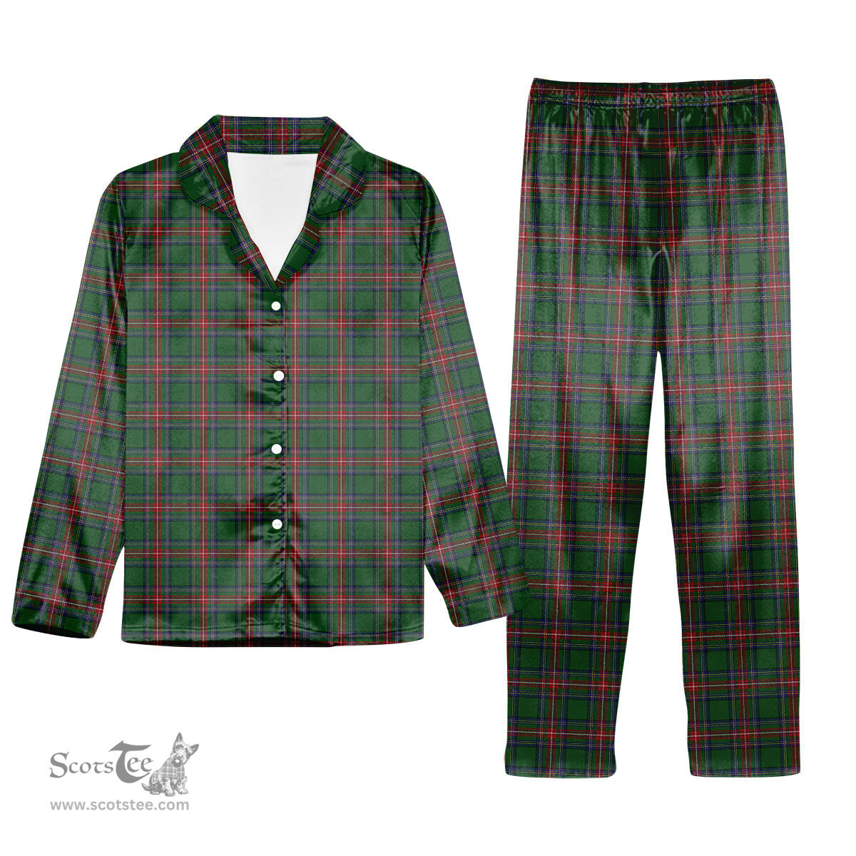 ScotsTee Shop Scottish Sillars 2 Tartan Pajama Satin Velvet Flannel Pajama Set
