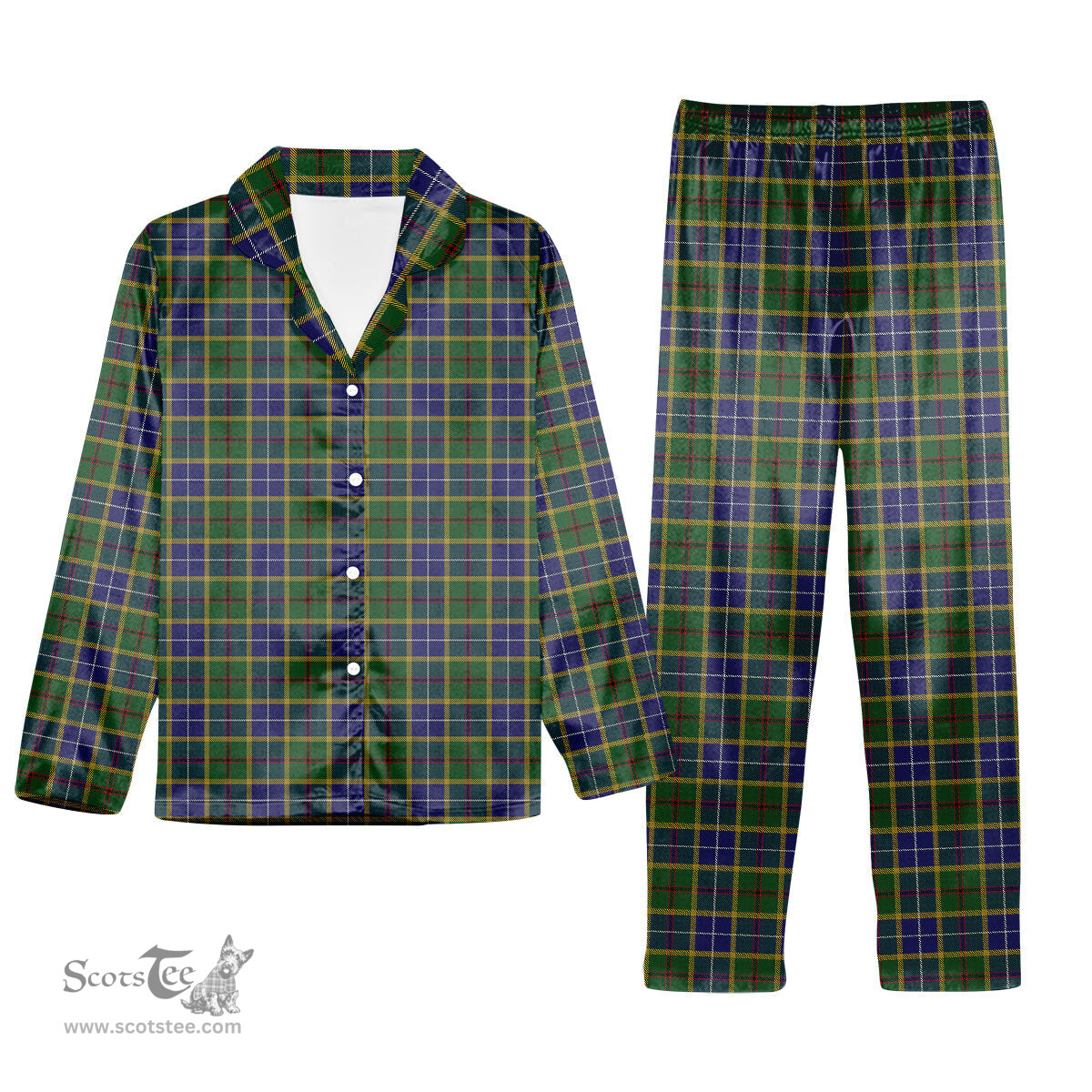 ScotsTee Shop Scottish Turnbull of Thornton Tartan Pajama Satin Velvet Flannel Pajama Set
