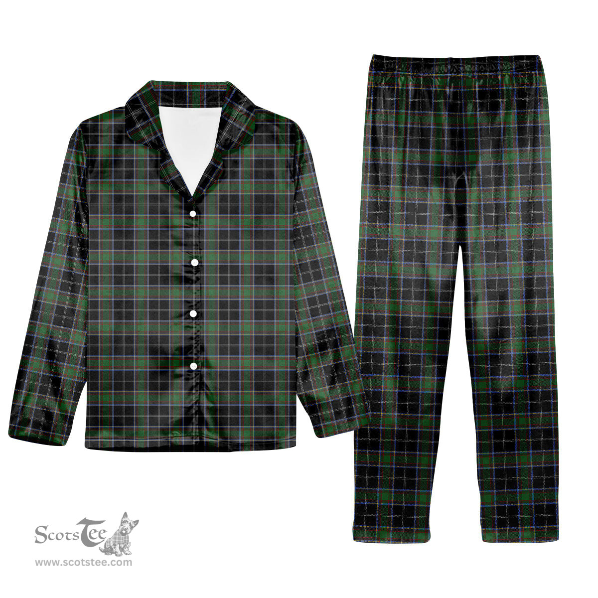 ScotsTee Shop Scottish Webster Tartan Pajama Satin Velvet Flannel Pajama Set