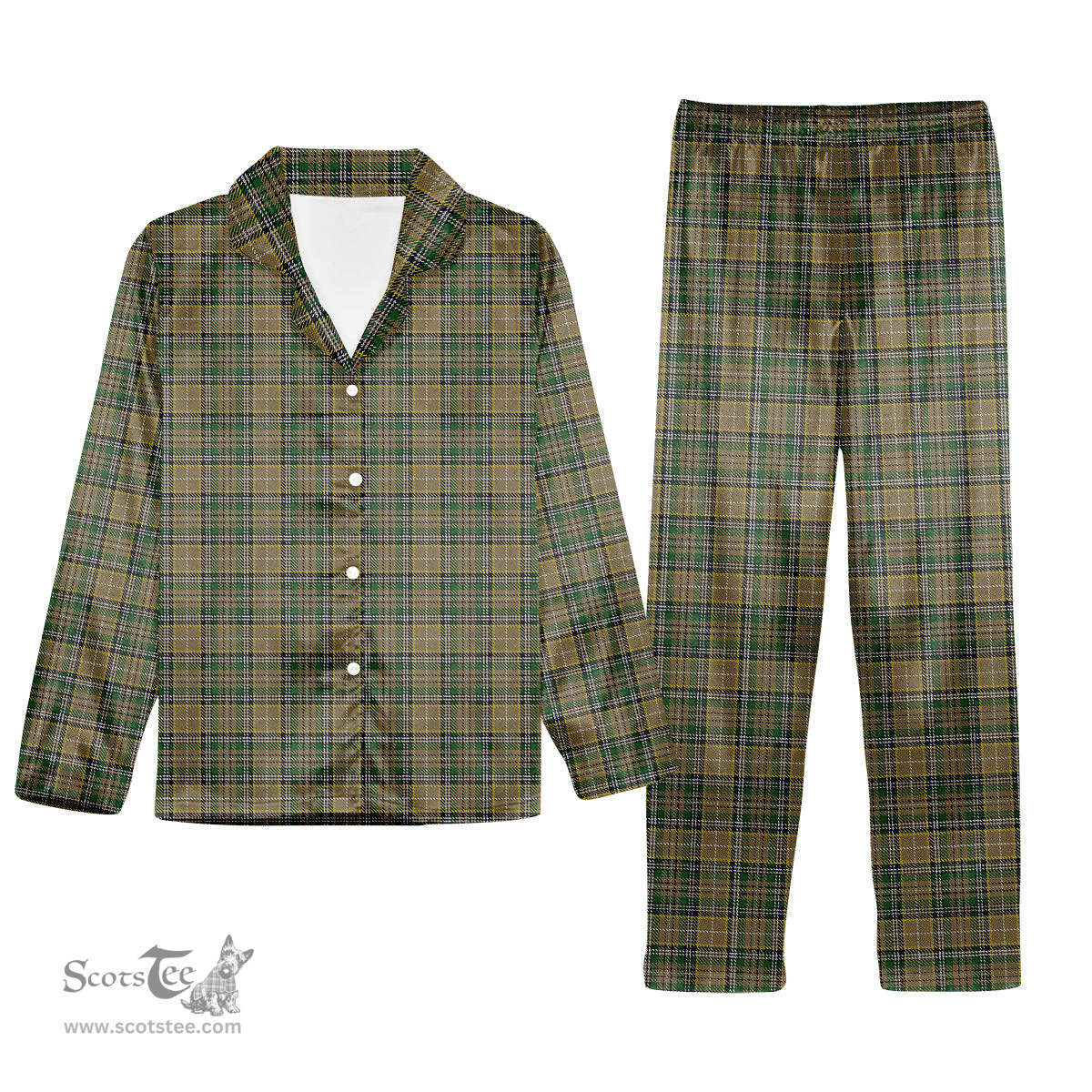 ScotsTee Shop Scottish O'Farrell Tartan Pajama Satin Velvet Flannel Pajama Set