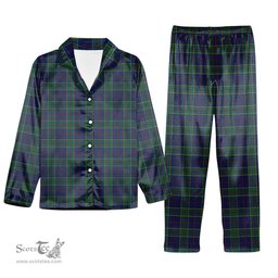 ScotsTee Shop Scottish Strachan Modern Tartan Pajama Satin Velvet Flannel Pajama Set