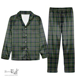ScotsTee Shop Scottish Scott Green Tartan Pajama Satin Velvet Flannel Pajama Set