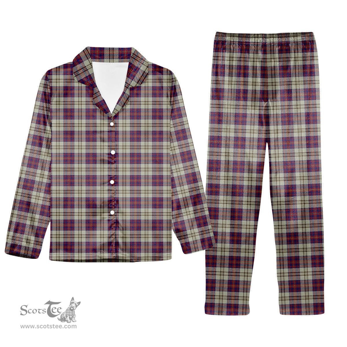 ScotsTee Shop Scottish Walker Dress Tartan Pajama Satin Velvet Flannel Pajama Set