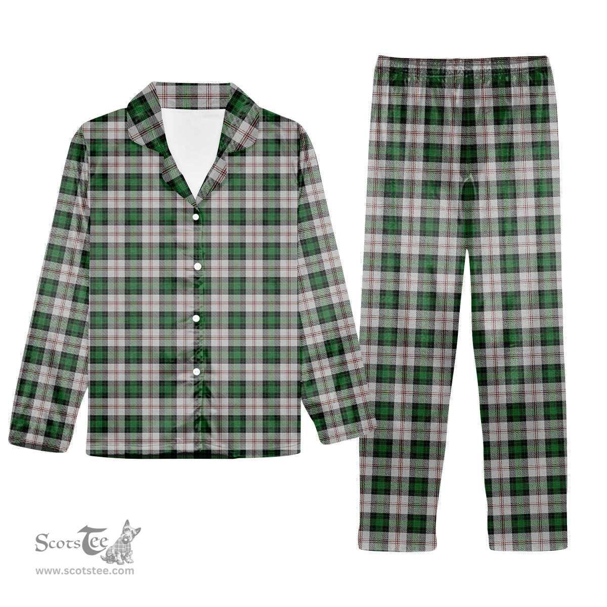 ScotsTee Shop Scottish Ross Arisaid Tartan Pajama Satin Velvet Flannel Pajama Set