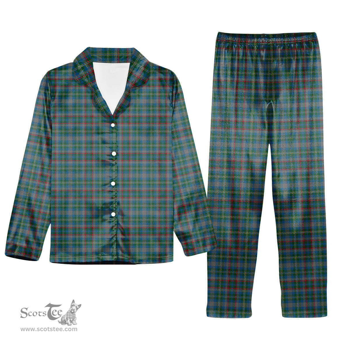 ScotsTee Shop Scottish Penman Tartan Pajama Satin Velvet Flannel Pajama Set