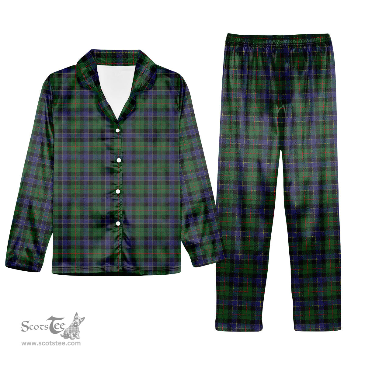ScotsTee Shop Scottish Ogilvie of Inverarity VS 2 Tartan Pajama Satin Velvet Flannel Pajama Set