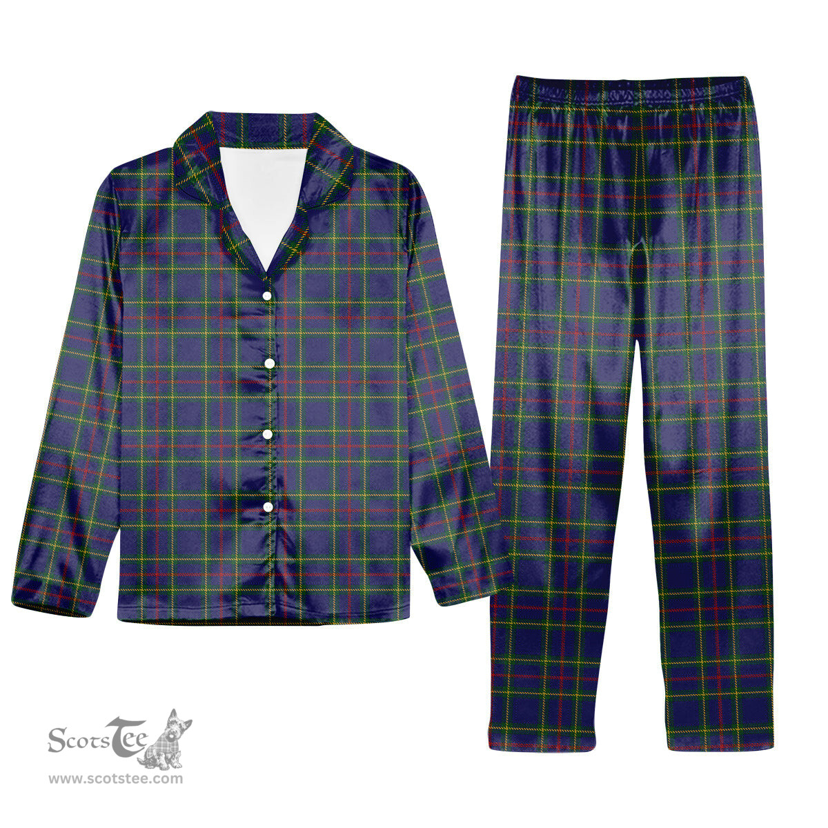 ScotsTee Shop Scottish Wheadon Tartan Pajama Satin Velvet Flannel Pajama Set