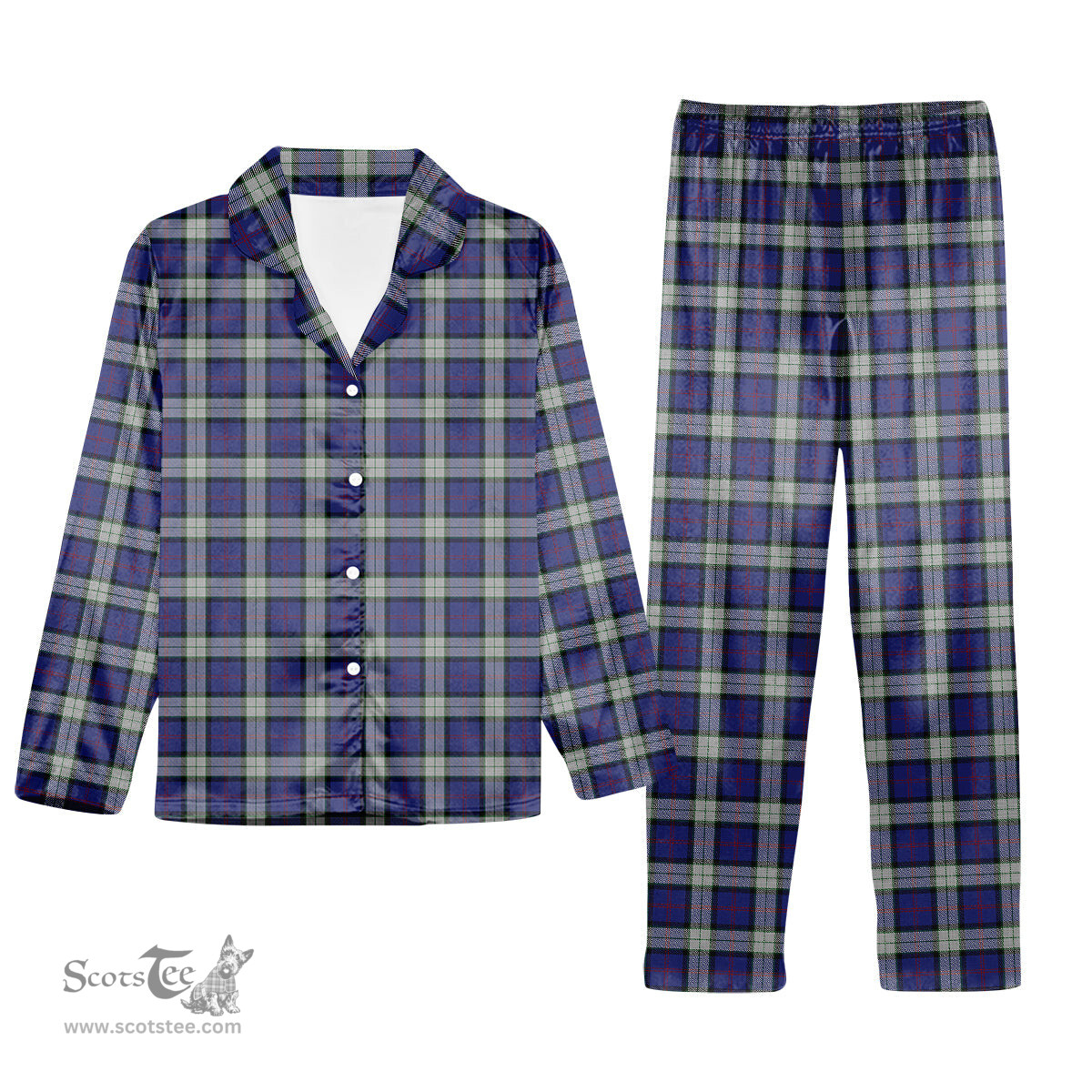 ScotsTee Shop Scottish Sinclair Dress Dance Tartan Pajama Satin Velvet Flannel Pajama Set