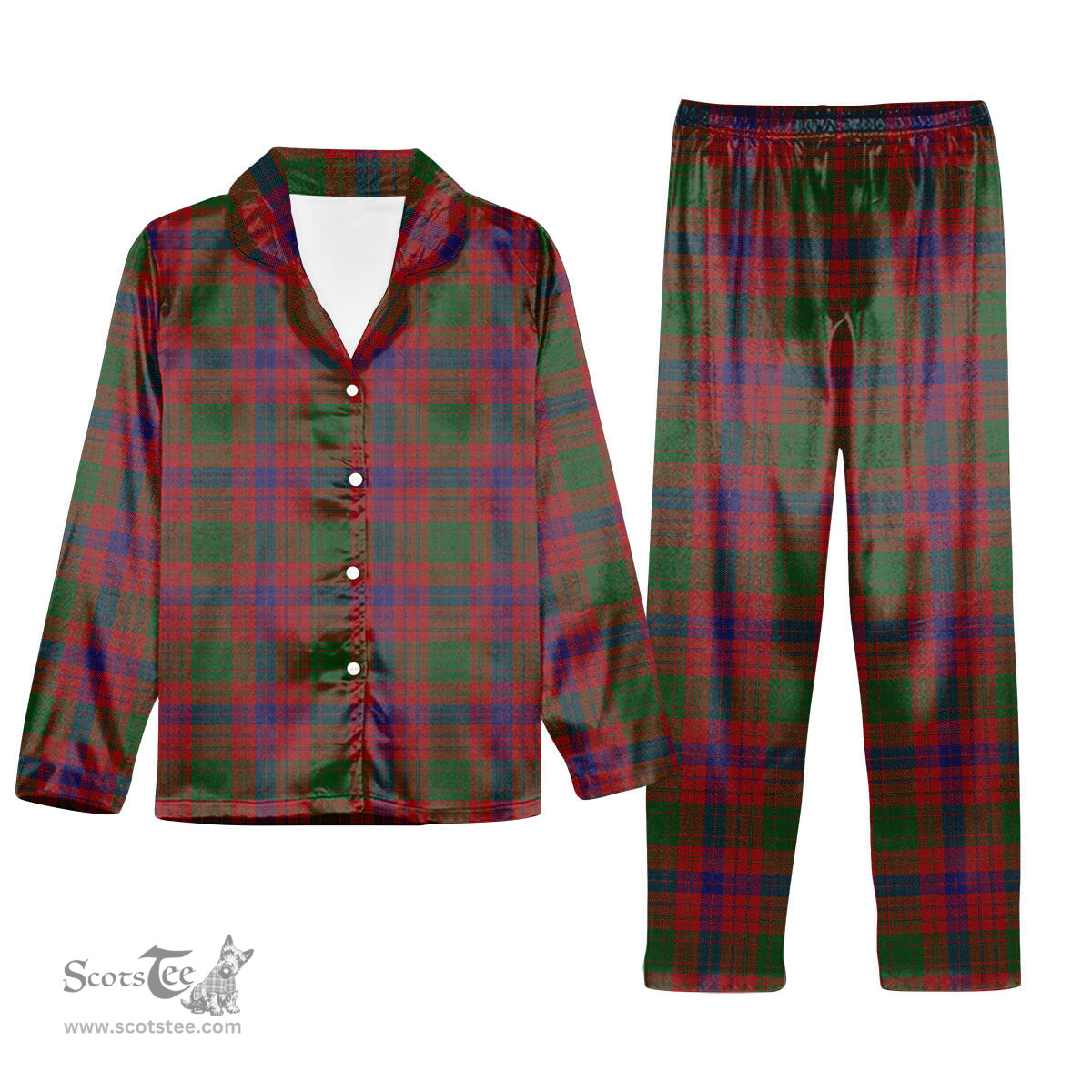 ScotsTee Shop Scottish Ross 6 Tartan Pajama Satin Velvet Flannel Pajama Set