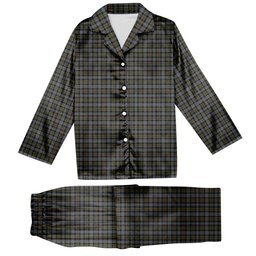 ScotsTee Shop Scottish Robertson Hunting #2 Ancient Tartan Pajama Satin Velvet Flannel Pajama Set