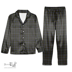 ScotsTee Shop Scottish Robertson Hunting #2 Ancient Tartan Pajama Satin Velvet Flannel Pajama Set
