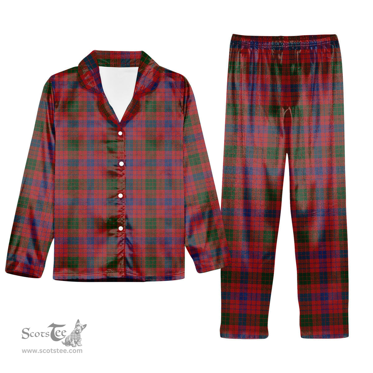 ScotsTee Shop Scottish Ross 4 Tartan Pajama Satin Velvet Flannel Pajama Set