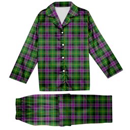 ScotsTee Shop Scottish Selkirk Tartan Pajama Satin Velvet Flannel Pajama Set