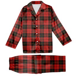 ScotsTee Shop Scottish Wallace Weathered Tartan Pajama Satin Velvet Flannel Pajama Set