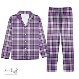 ScotsTee Shop Scottish Sinclair Dress (Dance) Ancient Clan Tartan Pajama Satin Velvet Flannel Pajama Set
