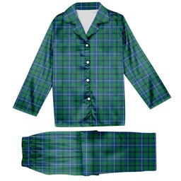 ScotsTee Shop Scottish Sandilands Ancient Tartan Pajama Satin Velvet Flannel Pajama Set