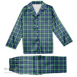 ScotsTee Shop Scottish Sutherland Ancient Tartan Pajama Satin Velvet Flannel Pajama Set