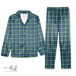 ScotsTee Shop Scottish Sutherland Ancient Tartan Pajama Satin Velvet Flannel Pajama Set