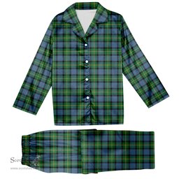 ScotsTee Shop Scottish Sinclair of Ulster Ancient Tartan Pajama Satin Velvet Flannel Pajama Set