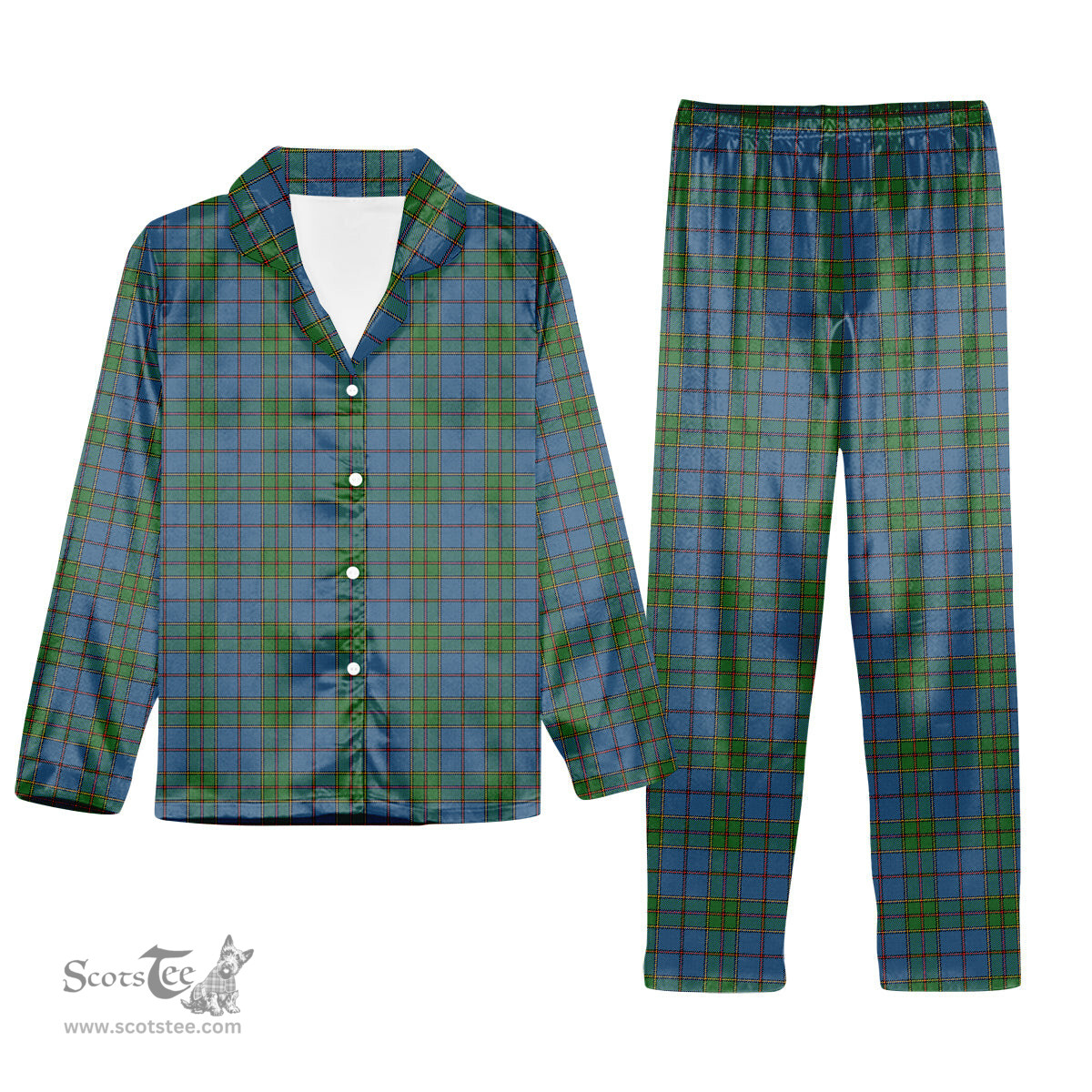 ScotsTee Shop Scottish Strachan Ancient Tartan Pajama Satin Velvet Flannel Pajama Set