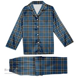 ScotsTee Shop Scottish Thompson Society Dress Blue Tartan Pajama Satin Velvet Flannel Pajama Set
