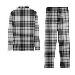 ScotsTee Shop Scottish Sandilands Grey Tartan Pajama Satin Velvet Flannel Pajama Set