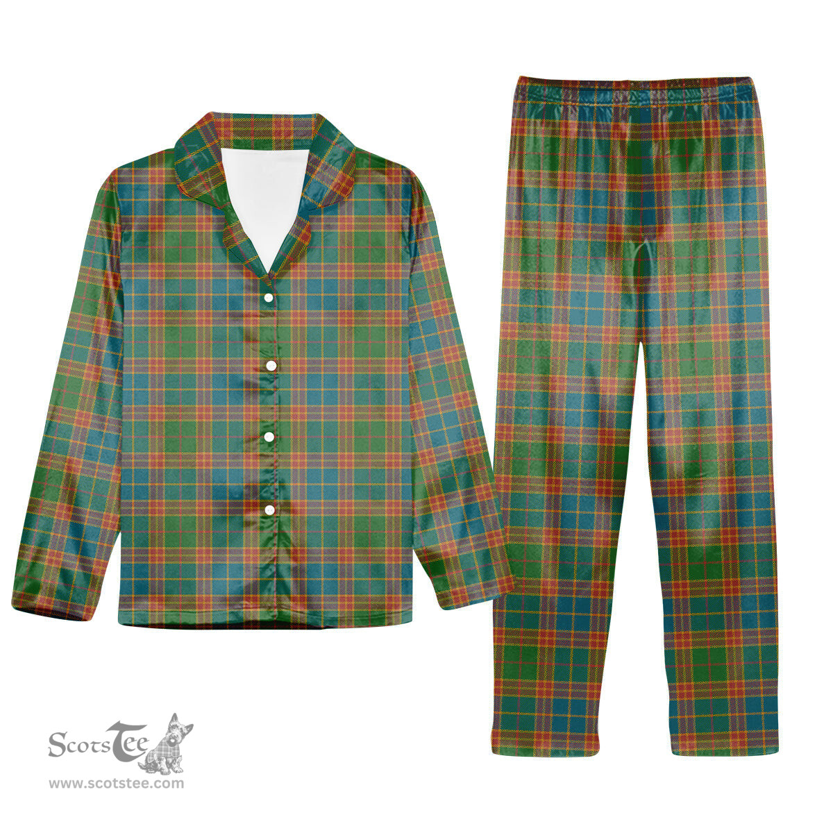 ScotsTee Shop Scottish Stevenson Old Ancient Tartan Pajama Satin Velvet Flannel Pajama Set