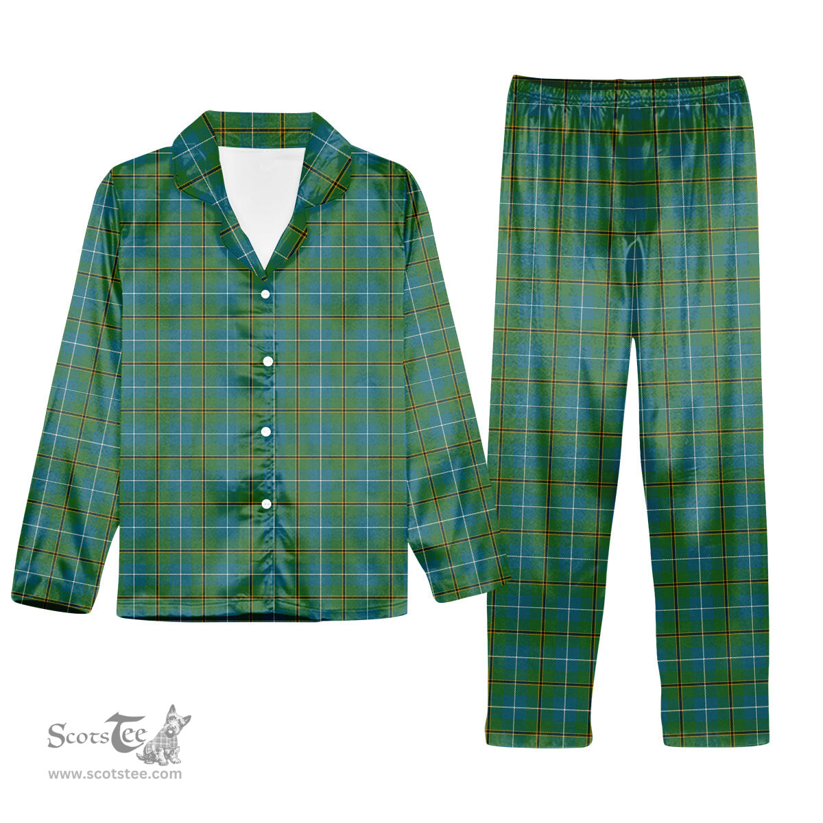 ScotsTee Shop Scottish Turnbull Hunting Ancient Clan Tartan Pajama Satin Velvet Flannel Pajama Set