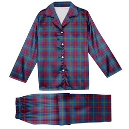 ScotsTee Shop Scottish Yarns to Yearn For Tartan Pajama Satin Velvet Flannel Pajama Set