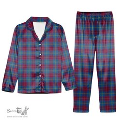 ScotsTee Shop Scottish Yarns to Yearn For Tartan Pajama Satin Velvet Flannel Pajama Set