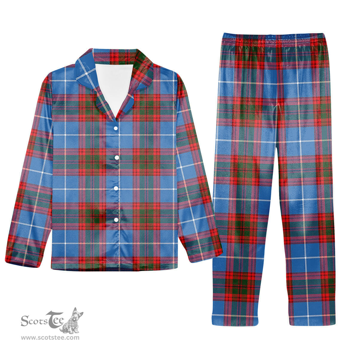 ScotsTee Shop Scottish Sideserf Tartan Pajama Satin Velvet Flannel Pajama Set