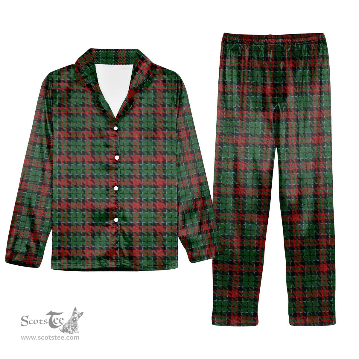 ScotsTee Shop Scottish Walker James Tartan Pajama Satin Velvet Flannel Pajama Set